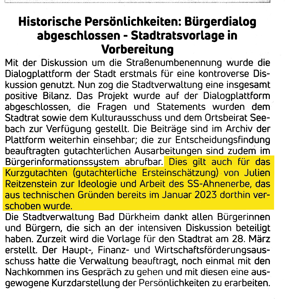 Gutachten archiviert